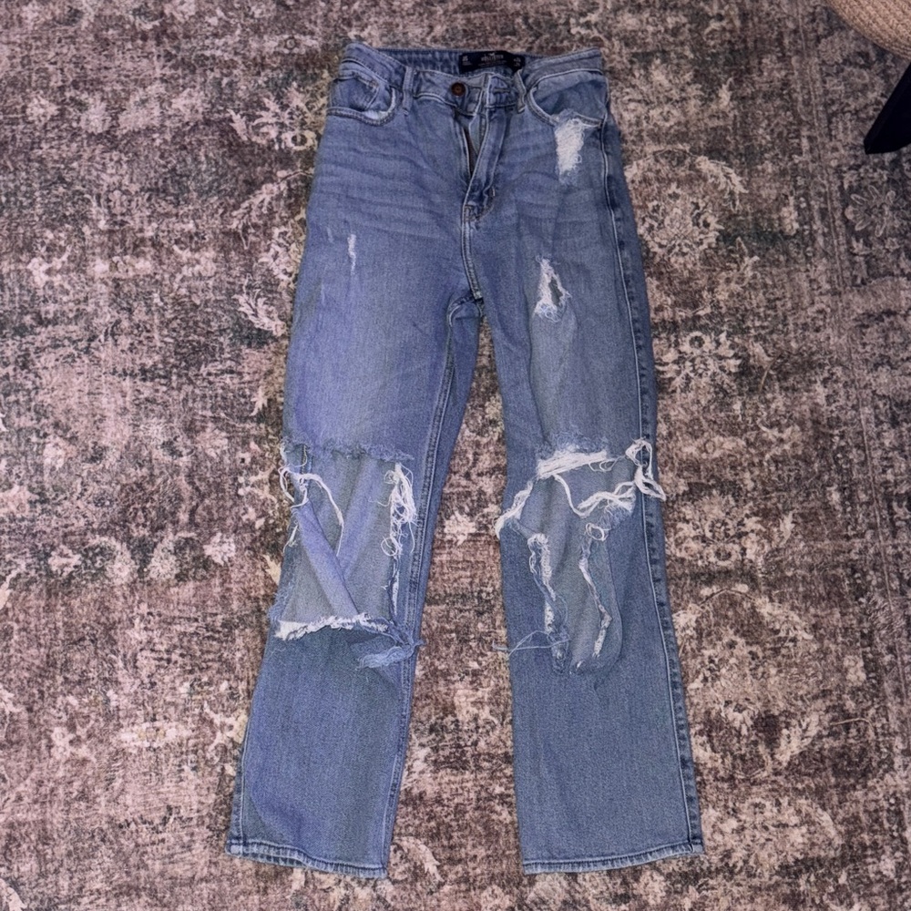 Hollister Distressed Light Blue Jeans (A little torn on the rips)